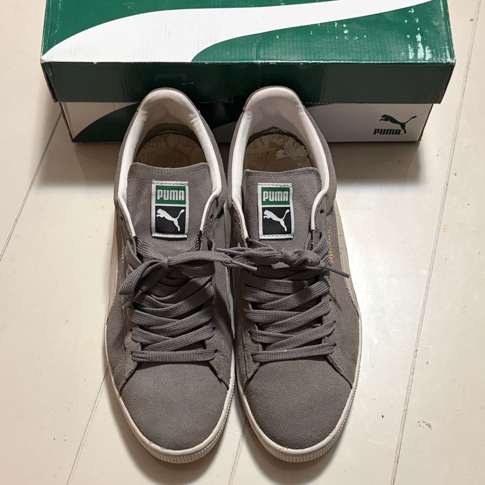 Puma Charcoal Lace-Up Sneakers